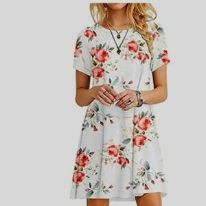HONEY & LACE NAPA ROSE PRINT DRESS WITH POCKETS SIZE S/M